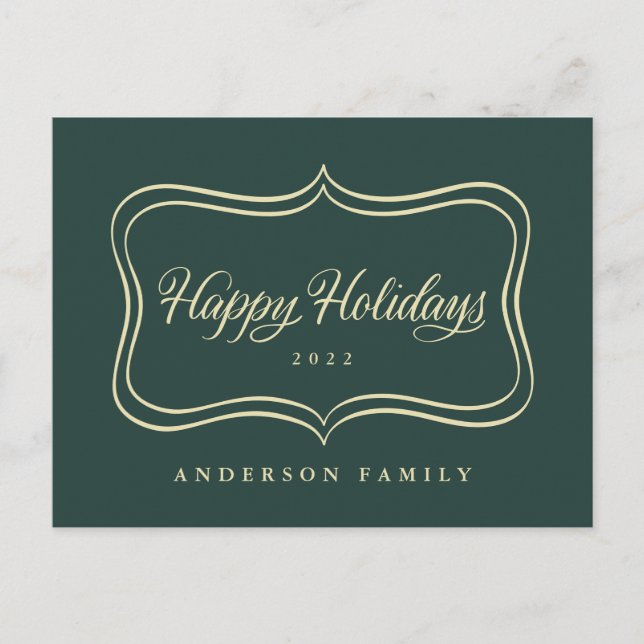 Cartes Pour Fêtes Annuelles Happy Holidays Classic Gold Frame (Devant)