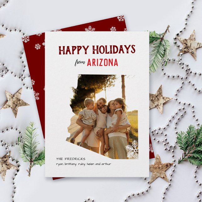 Cartes Pour Fêtes Annuelles Happy Holidays from Arizona One Photo (Happy Holidays Merry Christmas from Arizona one photo family card)