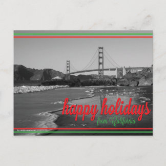 Cartes Pour Fêtes Annuelles Happy Holidays from California Postcard