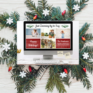 Cartes Pour Fêtes Annuelles Happy Holidays Funny Zoom Quarantine