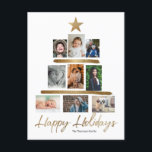 Cartes Pour Fêtes Annuelles Happy Holidays Gold Christmas Tree Photo Collage<br><div class="desc">Voici notre Happy Holidays Gold Christmas Tree Photo Collage Holiday Postcard, une façon enchanteresse de partager l'esprit des vacances et de maintenir des liens avec vos proches. Cette carte postale vous permet de créer un collage chaleureux de vos souvenirs de famille les plus chers. 🎄 Collage Famille Festive : Faites-vous...</div>