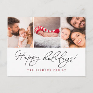 Cartes Pour Fêtes Annuelles Happy Holidays Handlett script multiple Photo