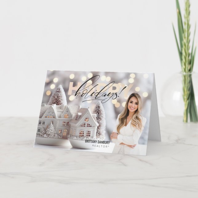 Cartes Pour Fêtes Annuelles Happy Holidays Immobilier Realtor Photo (Devant)