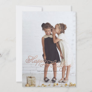 Cartes Pour Fêtes Annuelles HAPPY HOLIDAYS ROSE GOLD Christmas Card