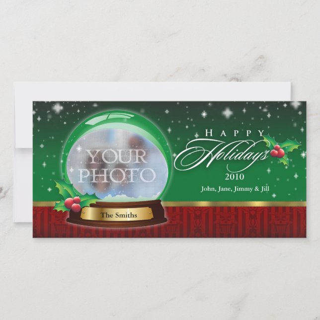 Cartes Pour Fêtes Annuelles Happy Holidays Snow Globe (Devant)