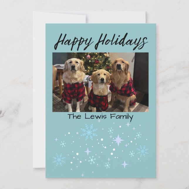 Cartes Pour Fêtes Annuelles Happy Holidays Snowflake Photo Card (Devant)