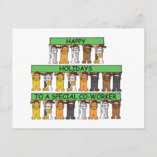Cartes Pour Fêtes Annuelles Happy Holidays to Co-worker Cartoon Cats