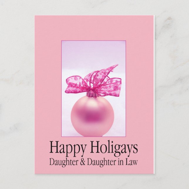 Cartes Pour Fêtes Annuelles Happy Holigays Daughter et Wife Christmas Card (Devant)