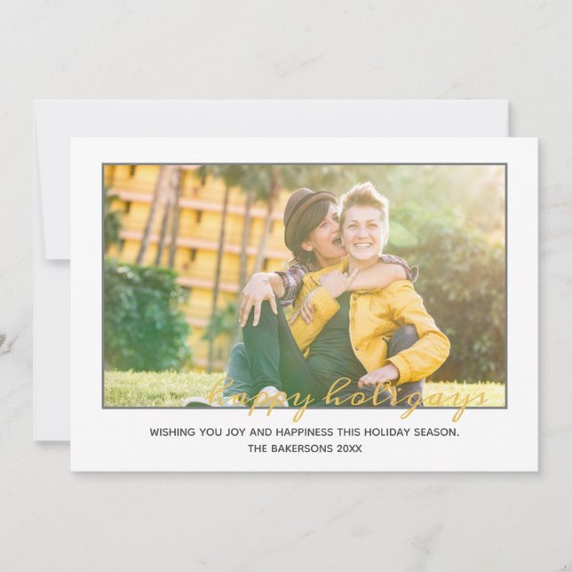 Cartes Pour Fêtes Annuelles Happy Holigays LGBTQ Photo de Noël (Devant)