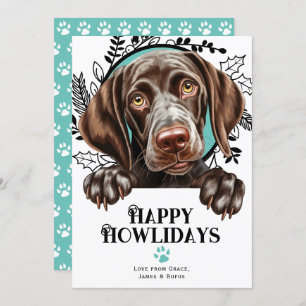 Cartes Pour Fêtes Annuelles Happy Howlidays Allemand Shorthborne Pointer