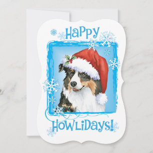 Cartes Pour Fêtes Annuelles Happy Howlidays Australian Shepherd