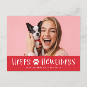 Cartes Pour Fêtes Annuelles Happy Howlidays avec photo   Noël de chien drôle