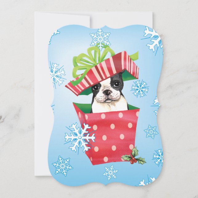 Cartes Pour Fêtes Annuelles Happy Howlidays Boston Terrier (Devant)