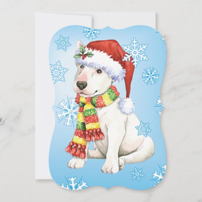 Cartes Pour Fêtes Annuelles Happy Howlidays Bull Terrier (Devant)