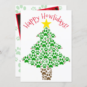 Cartes Pour Fêtes Annuelles Happy Howlidays Fun Empreinte de patte Christmas T