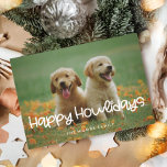 Cartes Pour Fêtes Annuelles Happy Howlidays Funny mignon chien photo<br><div class="desc">Joyeux Howlidays ! Une typographie moderne et mignonne avec un empreinte de patte pour cette collection de cartes photos d'animaux de compagnie. Pour customiser avec votre photo de chien préférée. Vous pouvez également modifier facilement la couleur du texte et de l'arrière - plan.</div>
