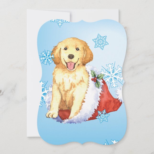 Cartes Pour Fêtes Annuelles Happy Howlidays Golden Retriever (Devant)