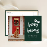 Cartes Pour Fêtes Annuelles Happy Howlidays Green Calligraphy Photo Animaux de<br><div class="desc">Bonne Howlidays Green Calligraphy Pet Photo Holiday Carte Postale. Envoyez des voeux de vacances à vos proches avec cette carte de vacances moderne et festive. Tous les textes sont pré-arrangés pour que vous personnalisiez facilement et rapidement avec vos propres détails. Joyeuses fêtes !</div>