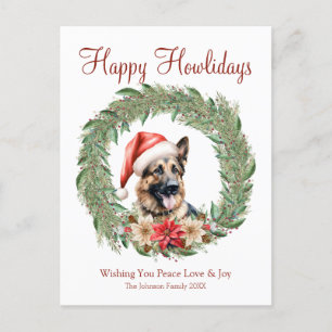 Cartes Pour Fêtes Annuelles Happy Howlidays mignon berger allemand chien