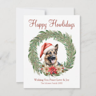 Cartes Pour Fêtes Annuelles Happy Howlidays mignon berger allemand chien