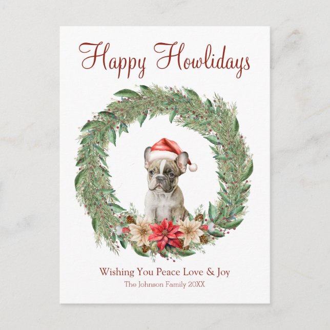 Cartes Pour Fêtes Annuelles Happy Howlidays mignonne French Bulldog (Devant)