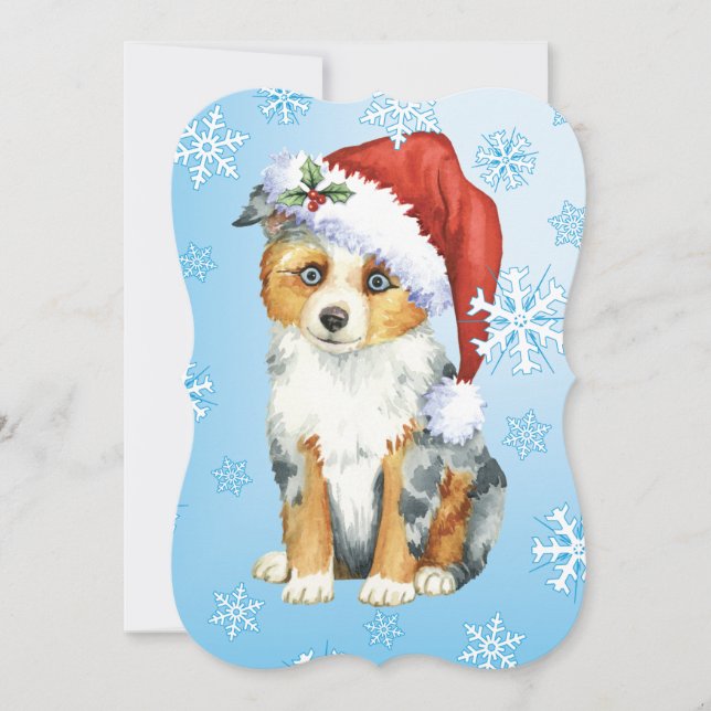 Cartes Pour Fêtes Annuelles Happy Howlidays Mini-Berger Américain (Devant)