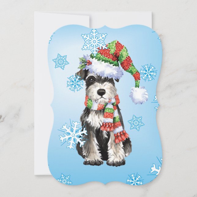 Cartes Pour Fêtes Annuelles Happy Howlidays Miniature Schnauzer (Devant)