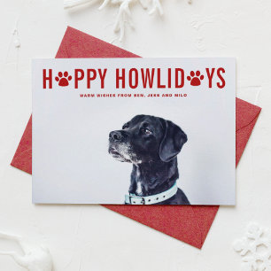 Cartes Pour Fêtes Annuelles Happy Howlidays Modern Typography Photo Chien