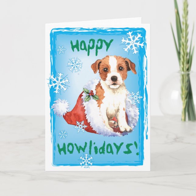 Cartes Pour Fêtes Annuelles Happy Howlidays Parson Russell Terrier (Devant)