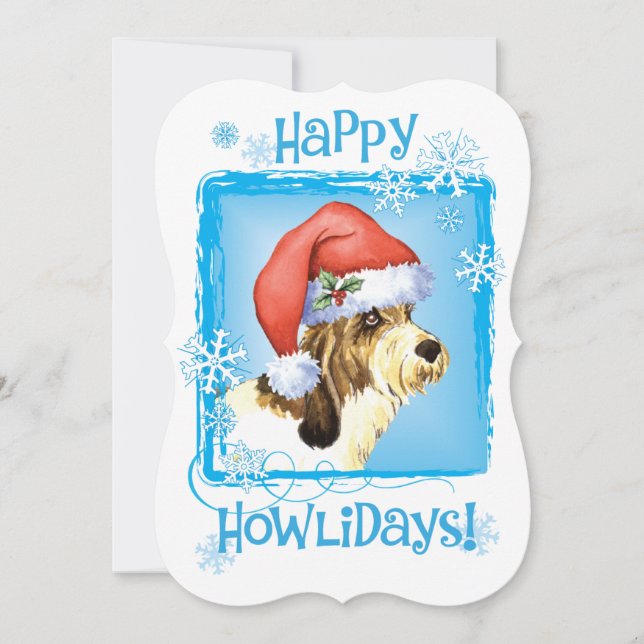 Cartes Pour Fêtes Annuelles Happy Howlidays PBGV (Devant)
