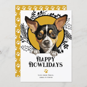 Cartes Pour Fêtes Annuelles Happy Howlidays Rat Terrier Chien