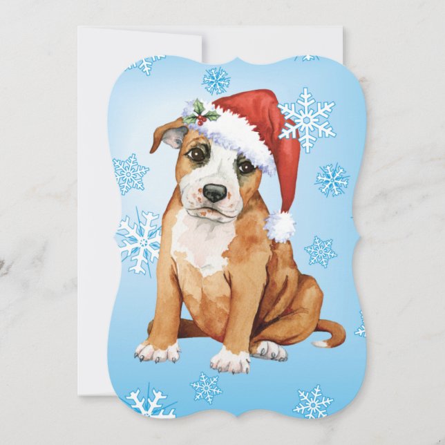 Cartes Pour Fêtes Annuelles Happy Howlidays Staffordshire Bull Terrier (Devant)