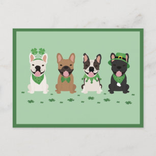 Cartes Pour Fêtes Annuelles Happy Jour de la Saint Patrick Français Bulldogs C