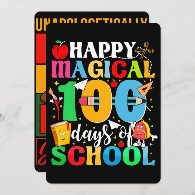 Cartes Pour Fêtes Annuelles Happy magical 100 days school 2026 Poster  (Devant / Derrière)