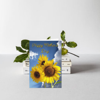 Cartes Pour Fêtes Annuelles Happy Mother's Day Sunflower Trio Quote