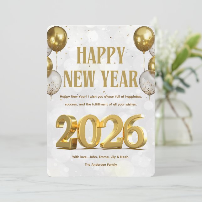Cartes Pour Fêtes Annuelles Happy new year (Debout devant)