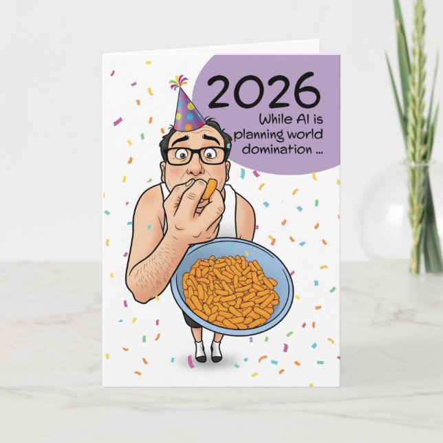 Cartes Pour Fêtes Annuelles Happy New Year 2026 AI Artificial Intelligence  (Devant)