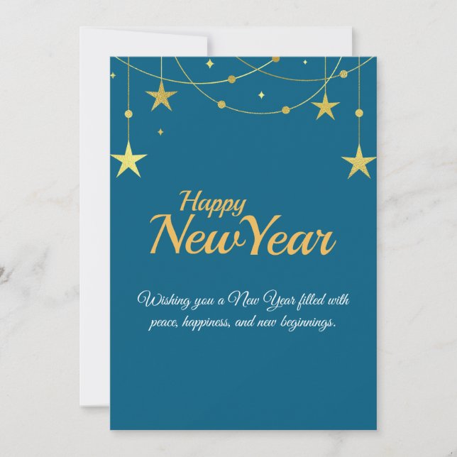 Cartes Pour Fêtes Annuelles Happy New Year Card | Modern Minimal Design (Devant)