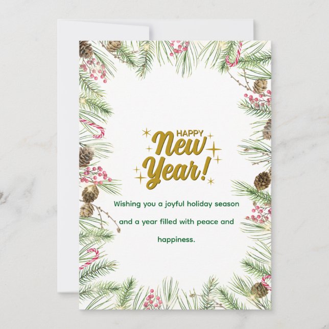 Cartes Pour Fêtes Annuelles Happy New Year Card | Modern Minimal Design (Devant)