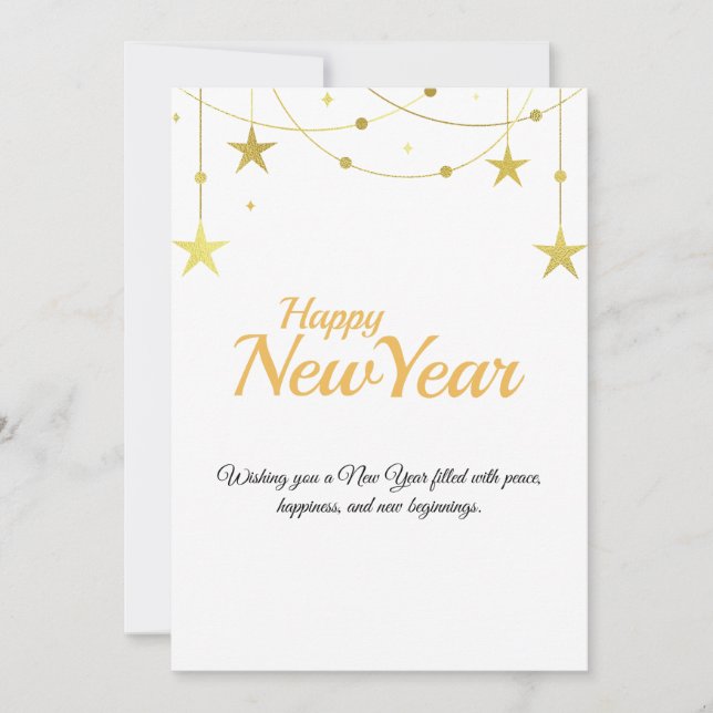 Cartes Pour Fêtes Annuelles Happy New Year Card | Modern Minimal Design (Devant)