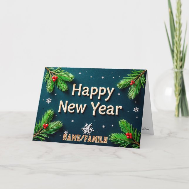 Cartes Pour Fêtes Annuelles Happy New Year Golden Lettering (Devant)