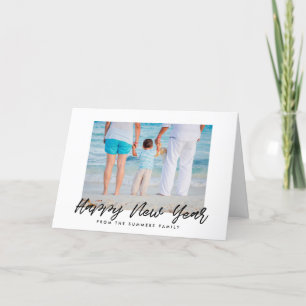 Cartes Pour Fêtes Annuelles Happy New Year modern black font