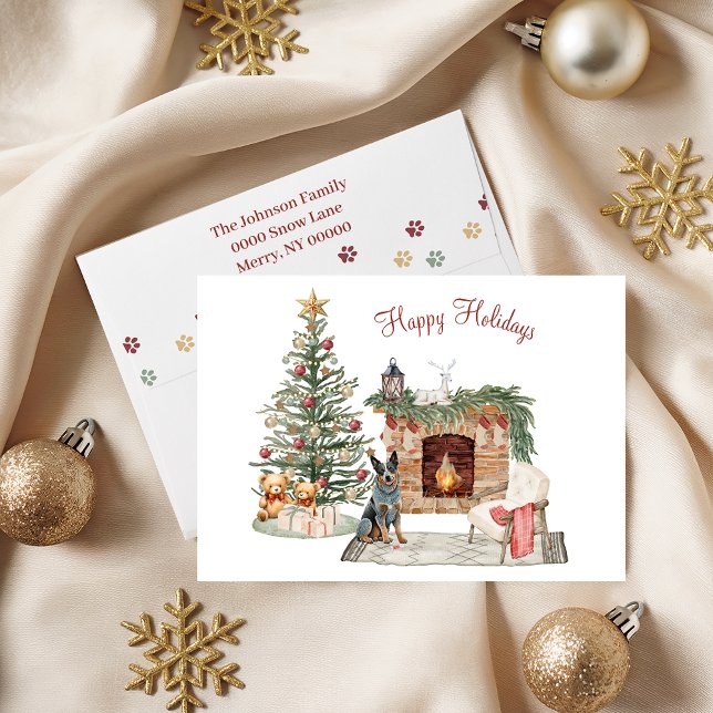 Cartes Pour Fêtes Annuelles Happy Pawlidays Chien Design - Australian Cattle C (Créateur téléchargé)