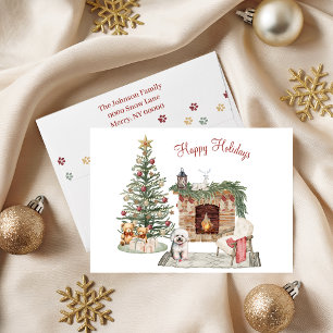 Cartes Pour Fêtes Annuelles Happy Pawlidays Chien Design - Bichon Frise