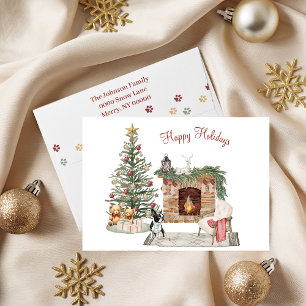 Cartes Pour Fêtes Annuelles Happy Pawlidays Chien Design - Boston Terrier