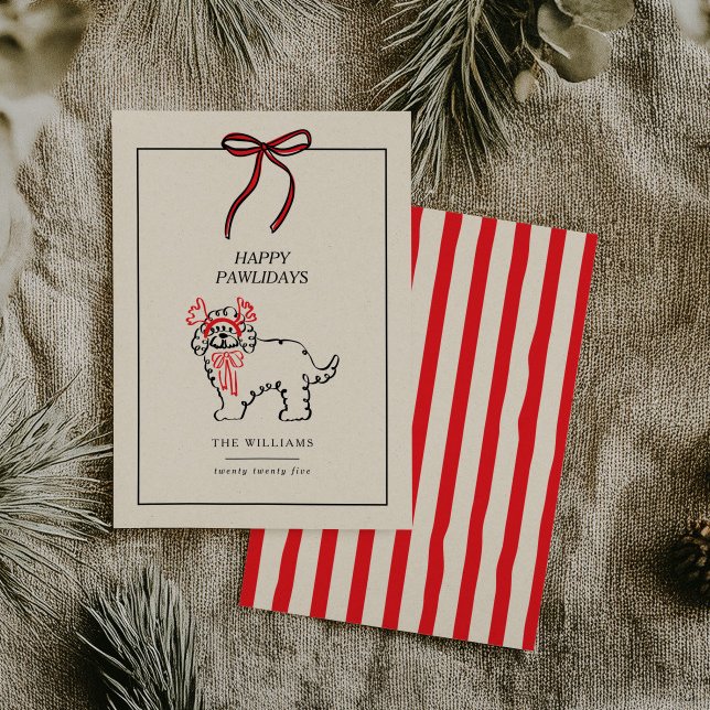 Cartes Pour Fêtes Annuelles Happy Pawlidays Modern Dog Family Christmas Card (Créateur téléchargé)