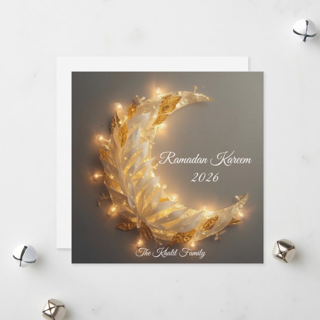 Cartes Pour Fêtes Annuelles Happy Ramadan Mubarak Ramadan Kareem Hilal Muslim (Devant/Arrière en situation)