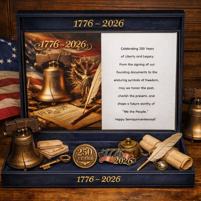 Cartes Pour Fêtes Annuelles Happy Semiquincentennial America 250  (Commemorating 250 years of liberty, legacy, and the enduring spirit of “We the People.” keepsake )