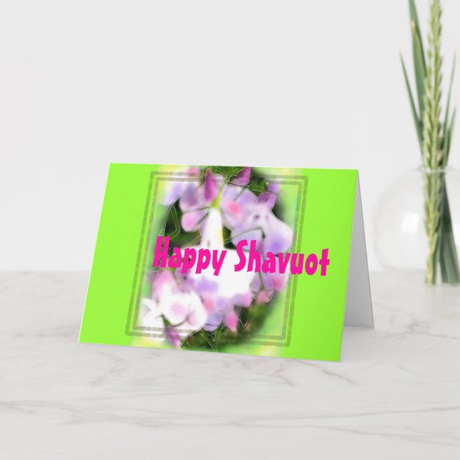Cartes Pour Fêtes Annuelles HAPPY Shavuot Hebrew lilac flowers (Devant)
