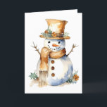 Cartes Pour Fêtes Annuelles Happy Snowman avec Gold Accents BLANK<br><div class="desc">Aimez-vous envoyer des cartes pour Noël, les fêtes et vraiment tout l'hiver ? Si c'est le cas, vous aimez probablement les cartes vierges. Vous pouvez les utiliser pour envoyer à quelqu'un une carte pour leur souhaiter un Joyeux Noël ou des Joyeux Jours Fêtes. Vous pouvez également envoyer des cartes pour...</div>